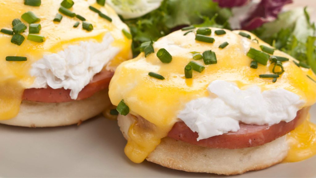 Perfect Day in New Orleans: Start Your Morning at Gallier’s 1 Classic eggs Benedict with creamy hollandaise sauce and chives