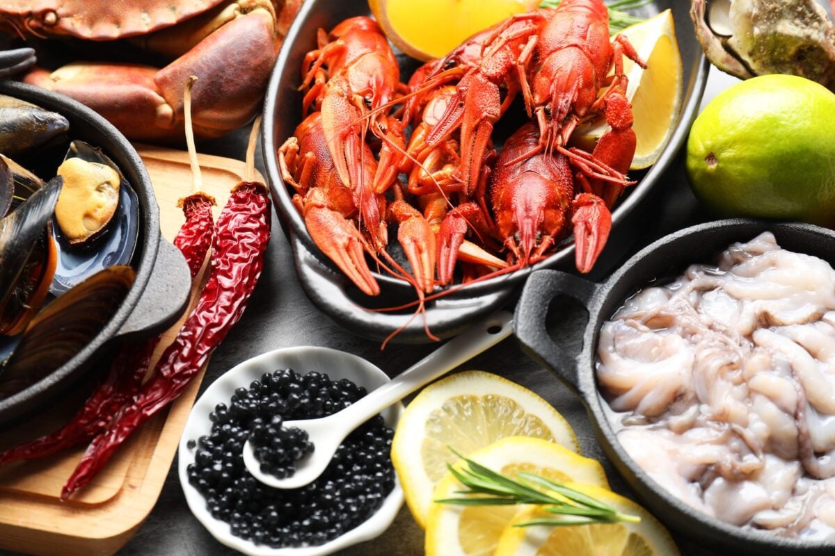 many different sea food on table closeup 2025 06 06 00 18 47 utc - Cajun cooking, crab, crawfish, Creole Food, Gulf Coast Cuisine, Louisiana seafood, seafood boils, Shimp